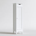 Colonne de rangement de salle de bains en bois, coloris blanc