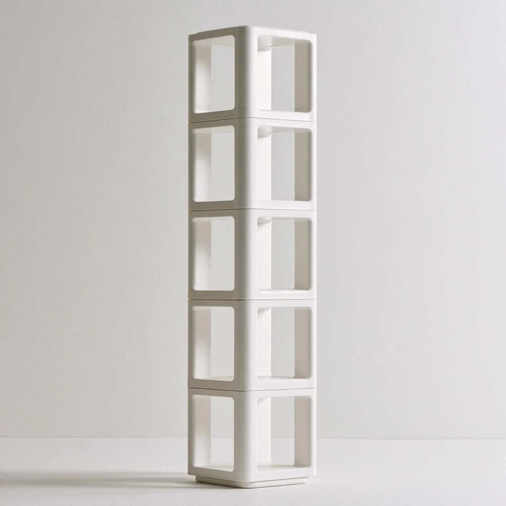 Étagère de rangement en plastique, coloris blanc