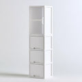 Tour de rangement étroite en plastique, coloris blanc
