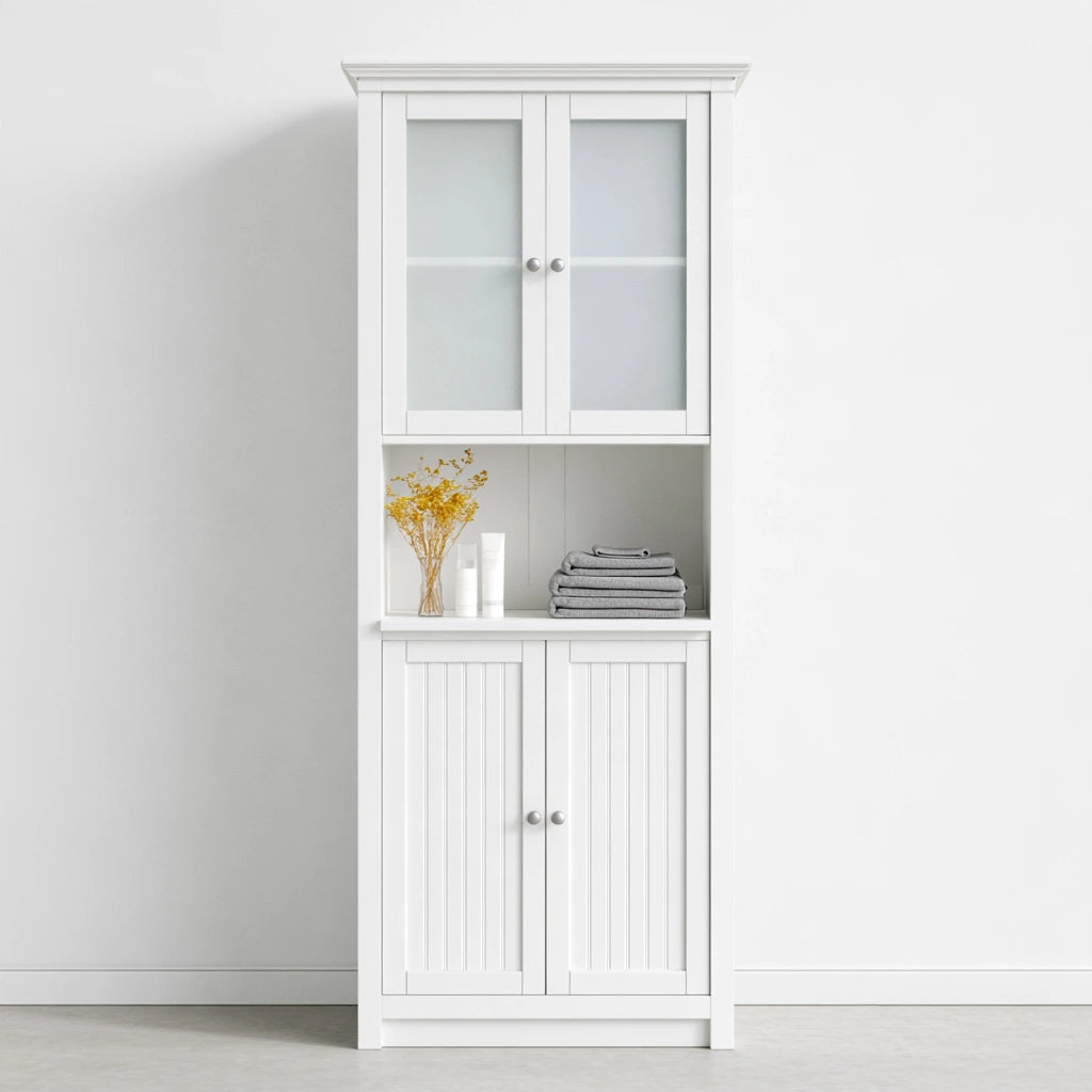 Meuble de rangement en bois, coloris blanc