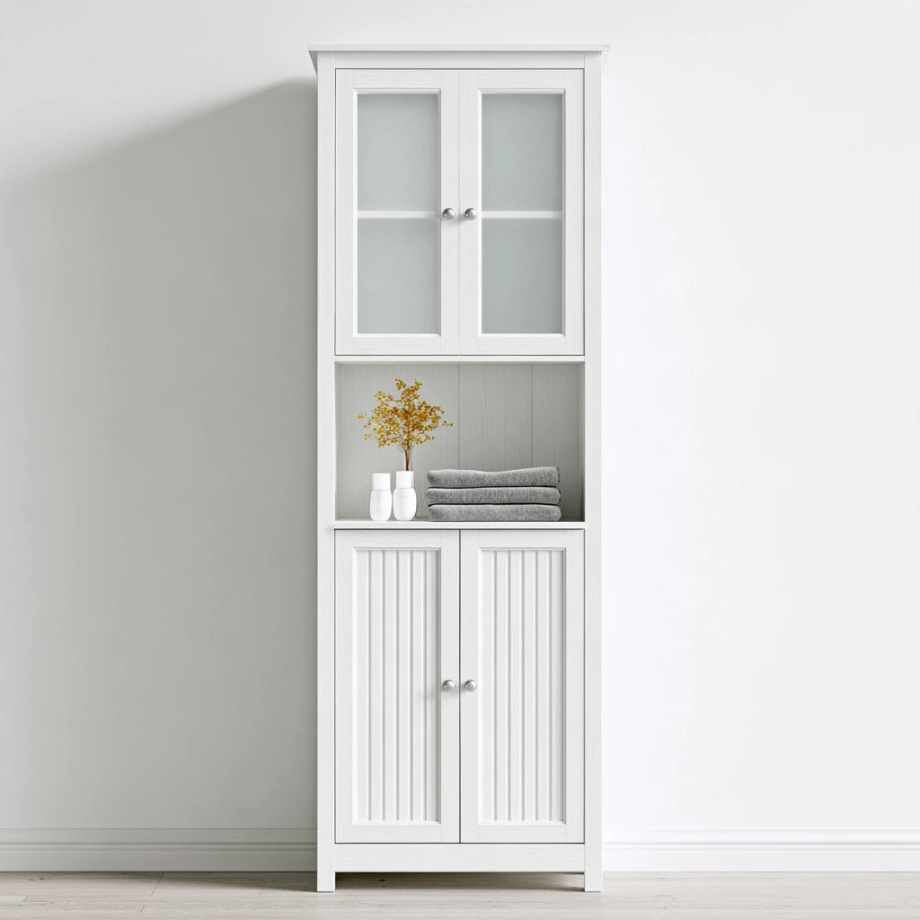 Meuble de rangement en bois, coloris blanc