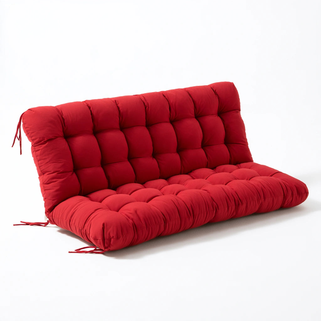 Banc décoratif aux lignes épurées, coloris rouge