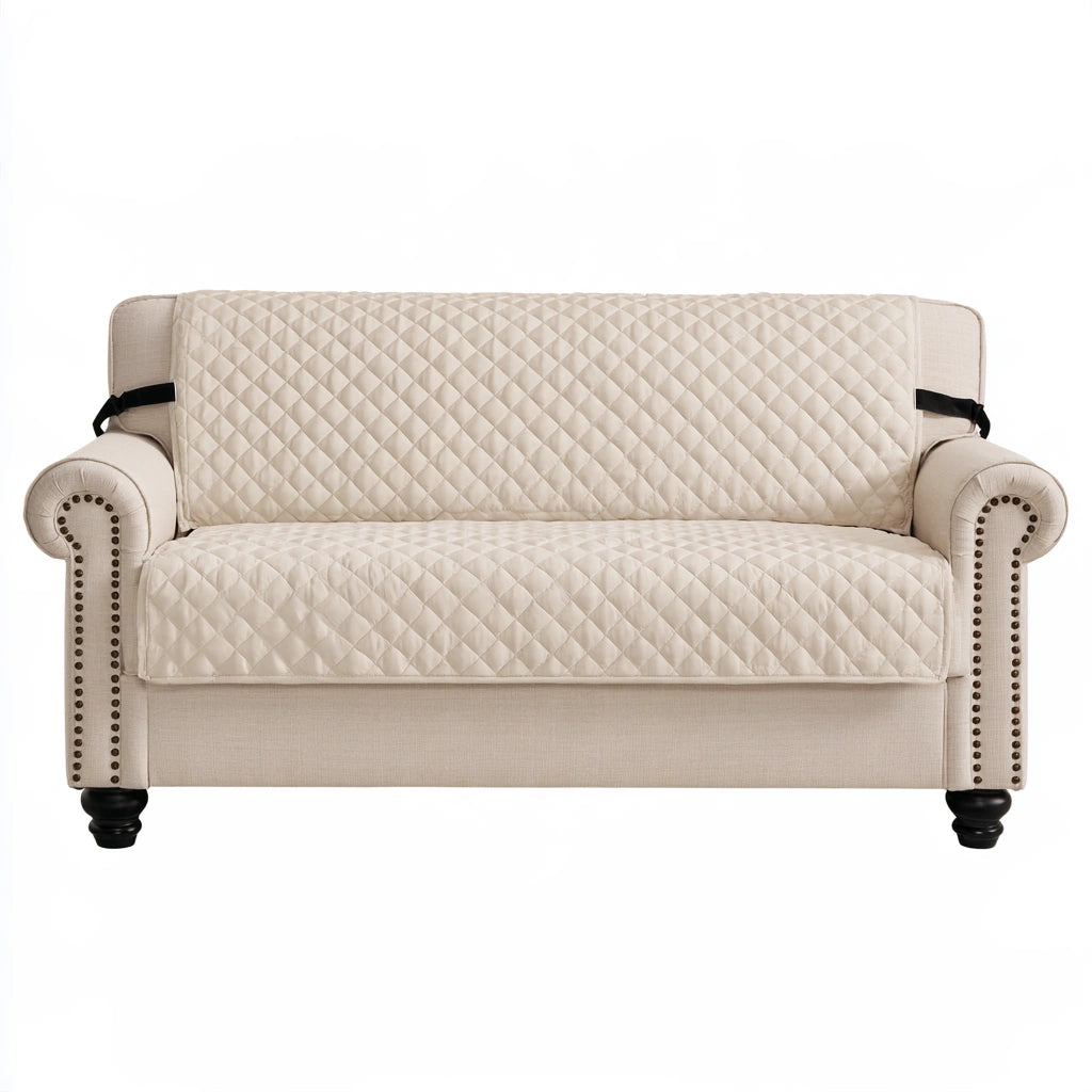Canapé contemporain aux lignes épurées, coloris beige
