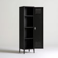 Armoire vestiaire métallique aux lignes épurées, coloris noir