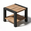 Table d'appoint industrielle aux lignes épurées, coloris gris