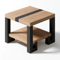 Table d'appoint industrielle aux lignes épurées, coloris gris