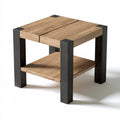 Table d'appoint industrielle aux lignes épurées, coloris gris