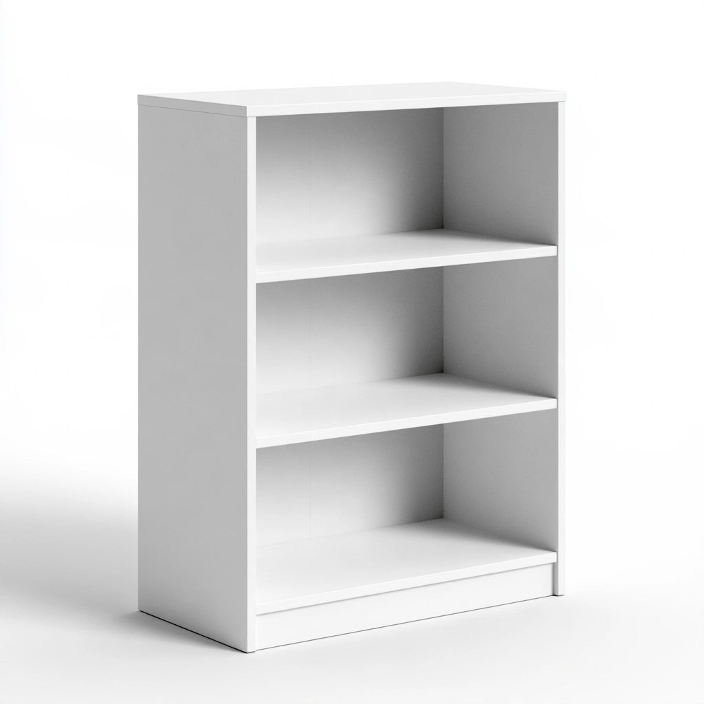 Bibliothèque ouverte en bois, coloris blanc