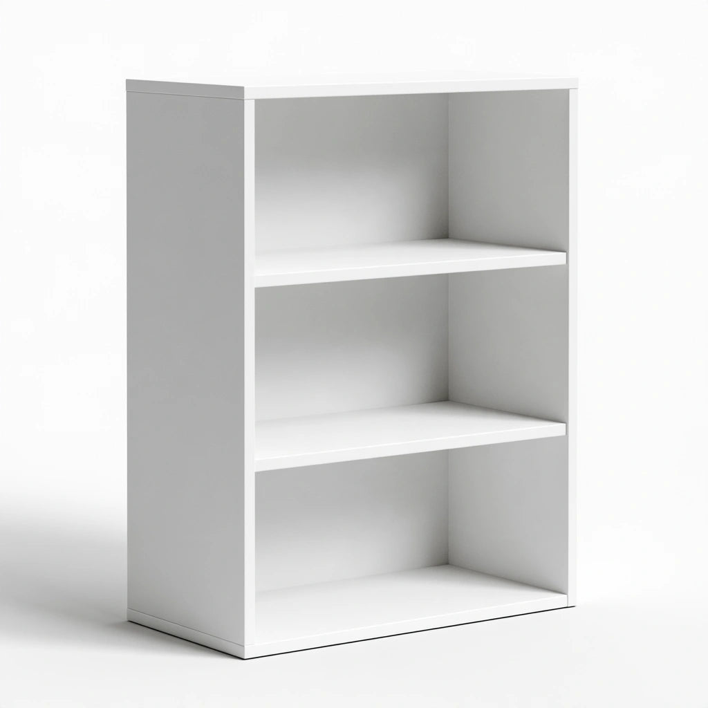 Bibliothèque ouverte en bois, coloris blanc